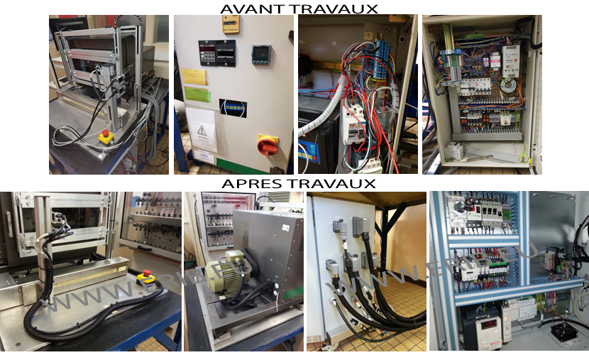 Renovation banc d'essai test caoutchouc, rail lineaire moteur AZM boucle fermé, interface modbus